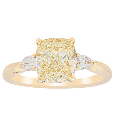 18ct Yellow Gold Cushion Cut Yellow Diamond Ayla Ring-Ring-Walker & Hall