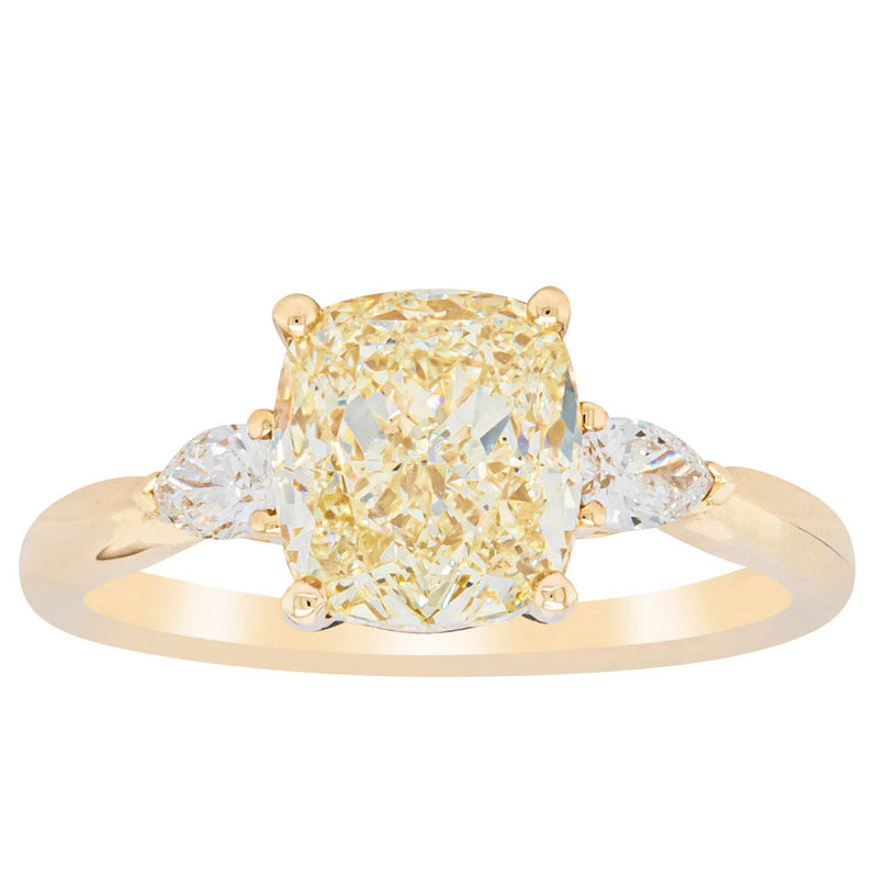 18ct Yellow Gold Cushion Cut Yellow Diamond Ayla Ring-Ring-Walker & Hall