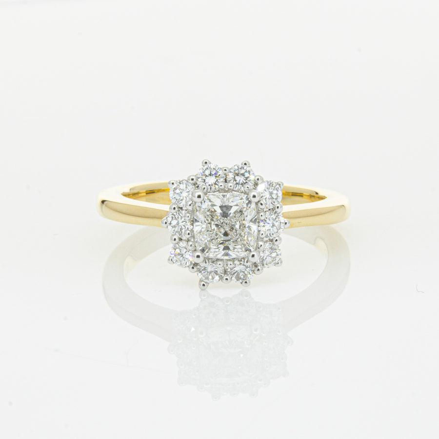 18ct Yellow Gold .72ct Cushion Cut Diamond Belle Ring-Ring-Walker & Hall