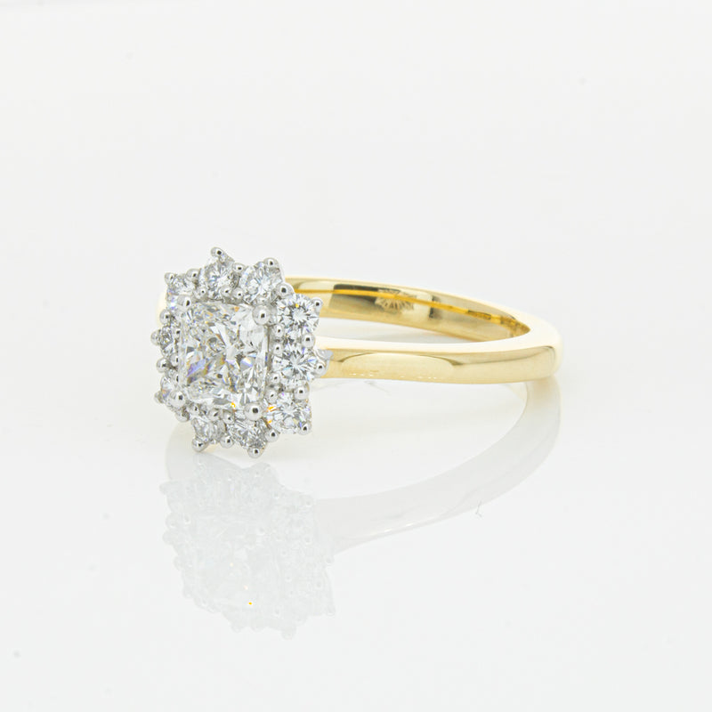 18ct Yellow Gold .72ct Cushion Cut Diamond Belle Ring-Ring-Walker & Hall