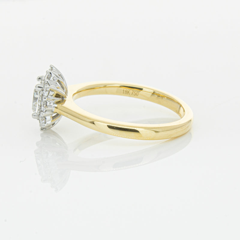 18ct Yellow Gold .72ct Cushion Cut Diamond Belle Ring-Ring-Walker & Hall