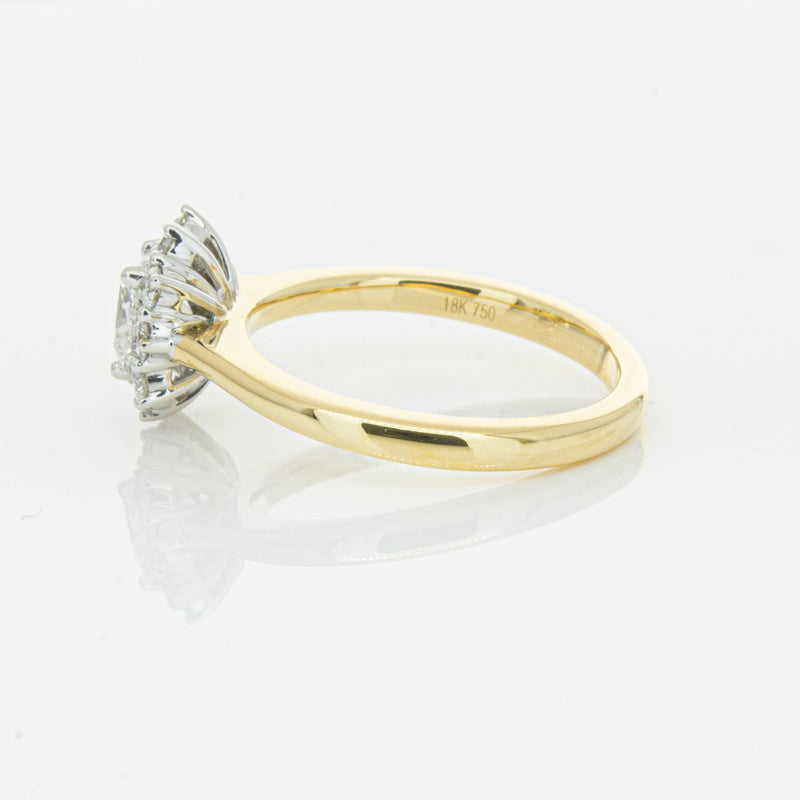 18ct Yellow Gold .72ct Cushion Cut Diamond Belle Ring-Ring-Walker & Hall