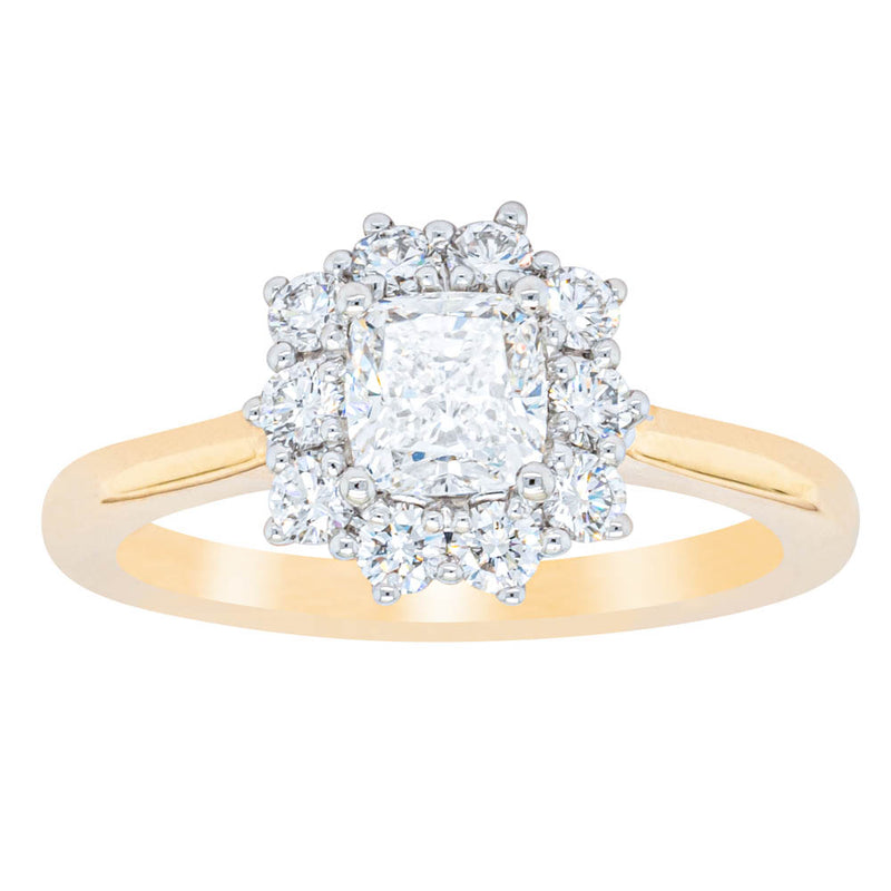 18ct Yellow Gold .72ct Cushion Cut Diamond Belle Ring-Ring-Walker & Hall