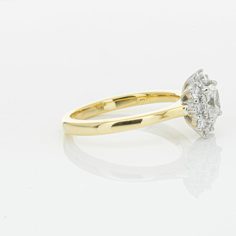 18ct Yellow Gold .72ct Cushion Cut Diamond Belle Ring-Ring-Walker & Hall
