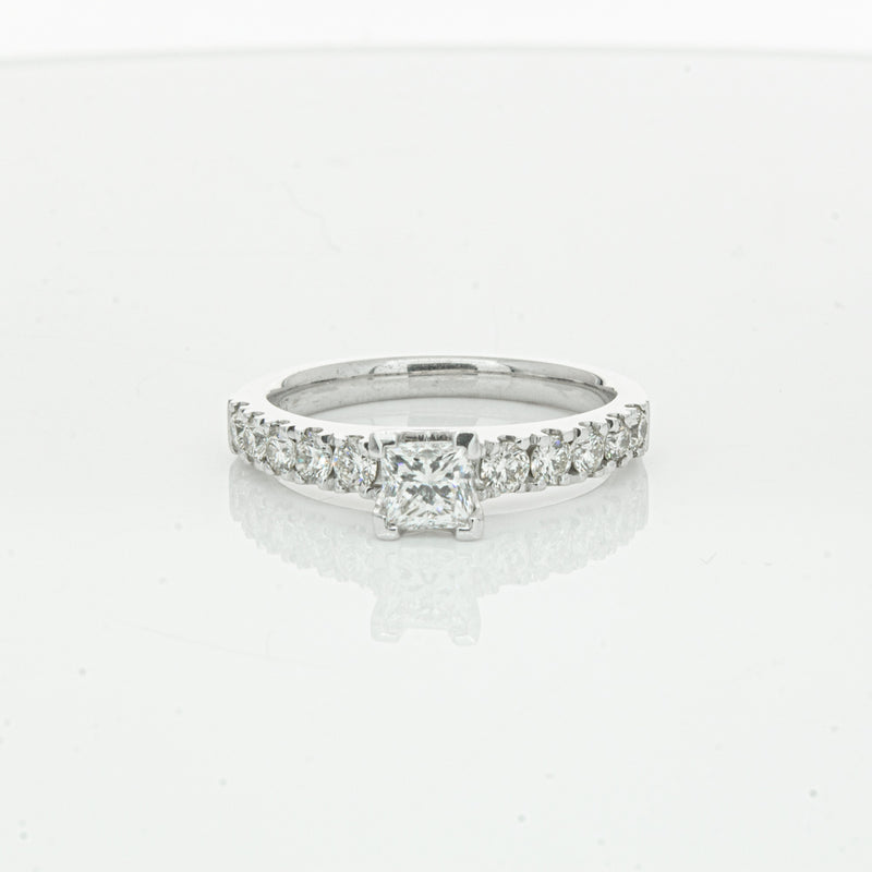 Deja Vu 18ct White Gold .40ct Princess Cut Diamond Ring-Ring-Walker & Hall