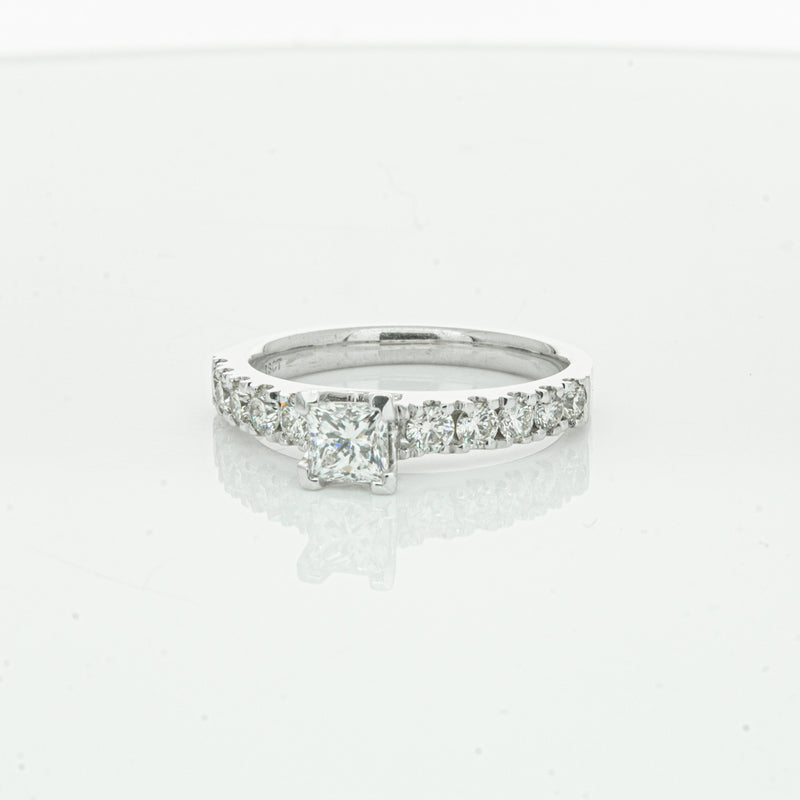 Deja Vu 18ct White Gold .40ct Princess Cut Diamond Ring-Ring-Walker & Hall