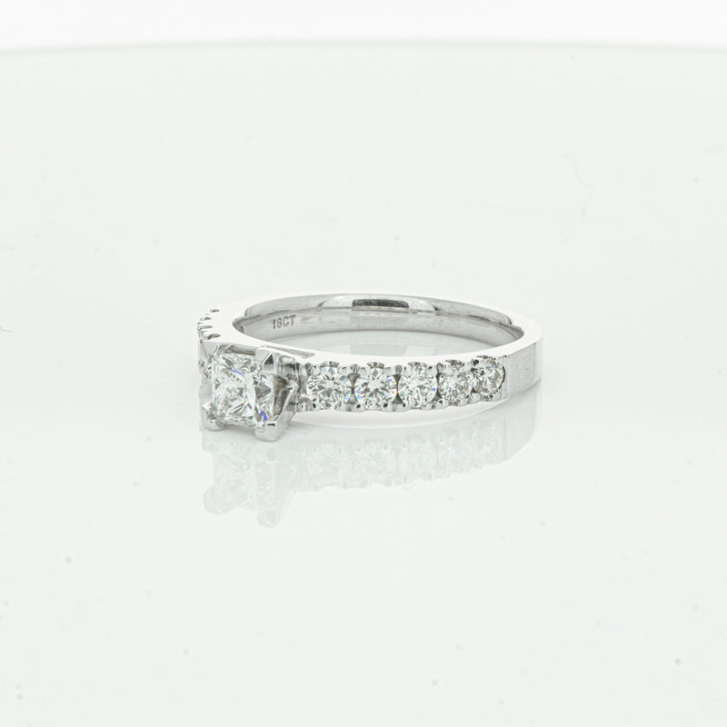 Deja Vu 18ct White Gold .40ct Princess Cut Diamond Ring-Ring-Walker & Hall