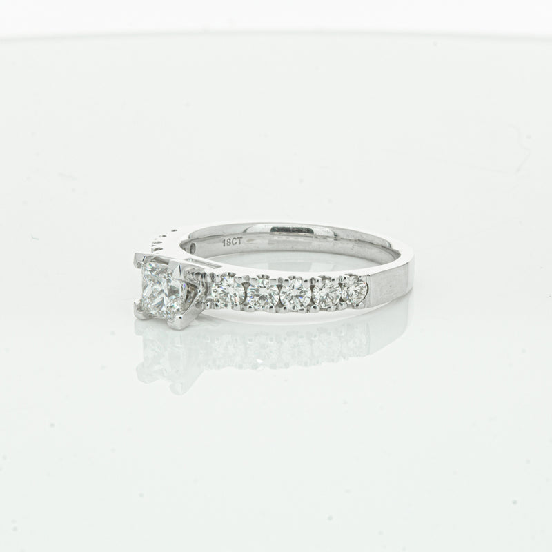 Deja Vu 18ct White Gold .40ct Princess Cut Diamond Ring-Ring-Walker & Hall
