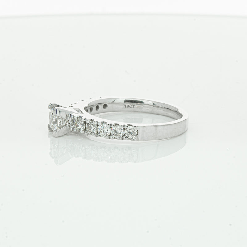 Deja Vu 18ct White Gold .40ct Princess Cut Diamond Ring-Ring-Walker & Hall