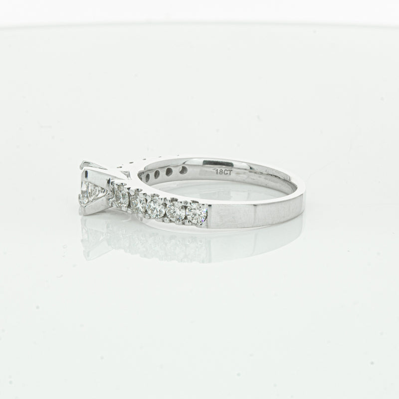 Deja Vu 18ct White Gold .40ct Princess Cut Diamond Ring-Ring-Walker & Hall