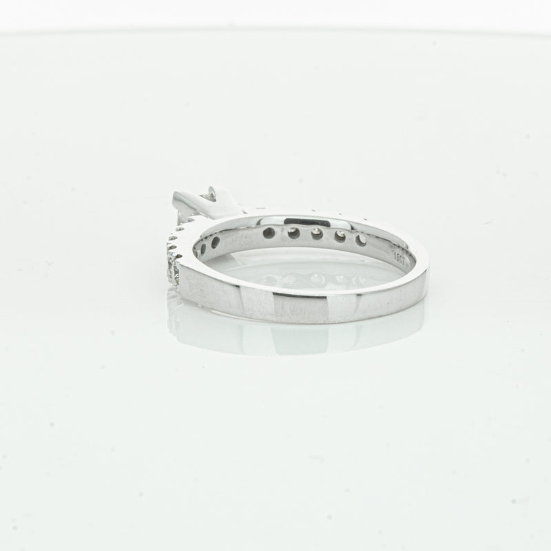 Deja Vu 18ct White Gold .40ct Princess Cut Diamond Ring-Ring-Walker & Hall