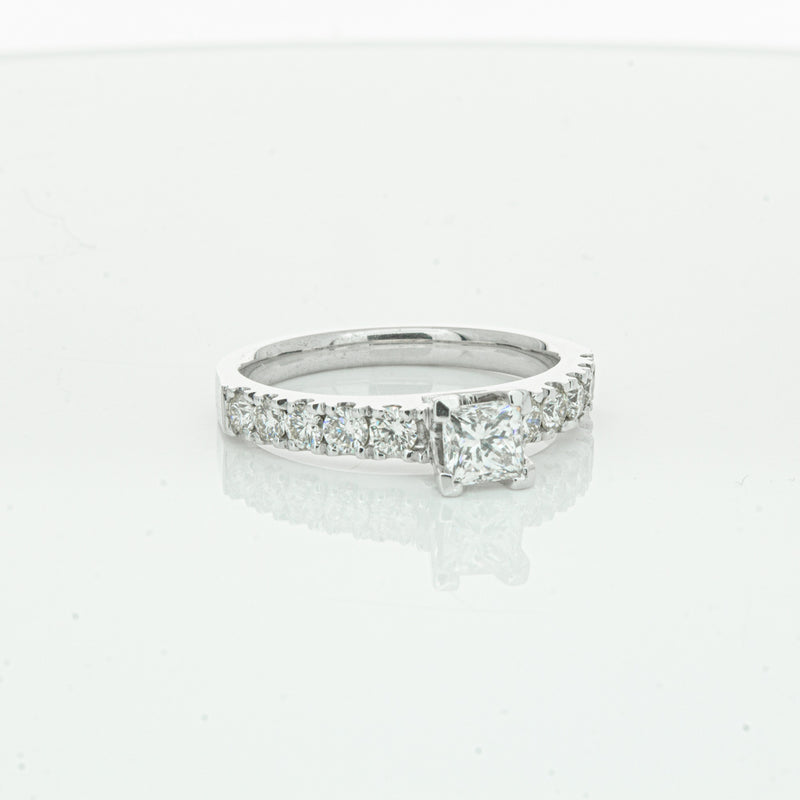 Deja Vu 18ct White Gold .40ct Princess Cut Diamond Ring-Ring-Walker & Hall