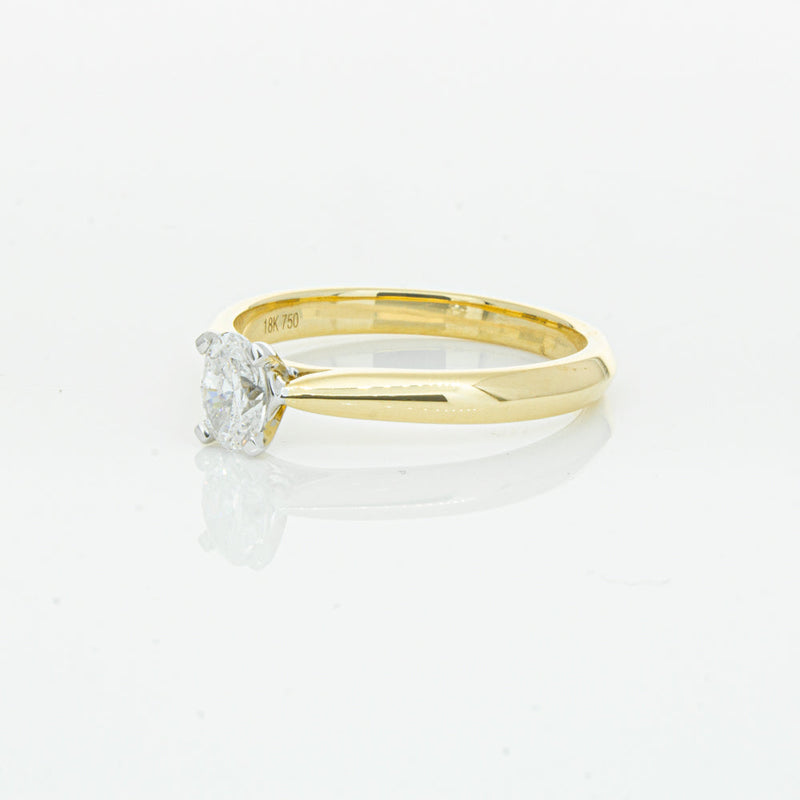 18ct Yellow Gold .40ct Oval Cut Diamond Venetian Ring-Ring-Walker & Hall