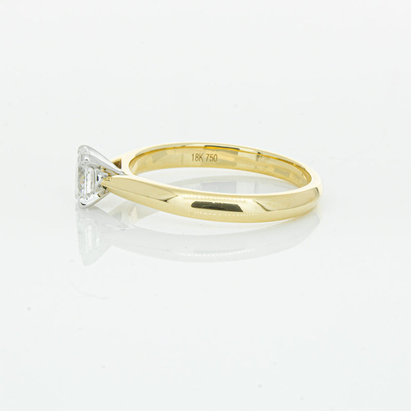 18ct Yellow Gold .40ct Oval Cut Diamond Venetian Ring-Ring-Walker & Hall