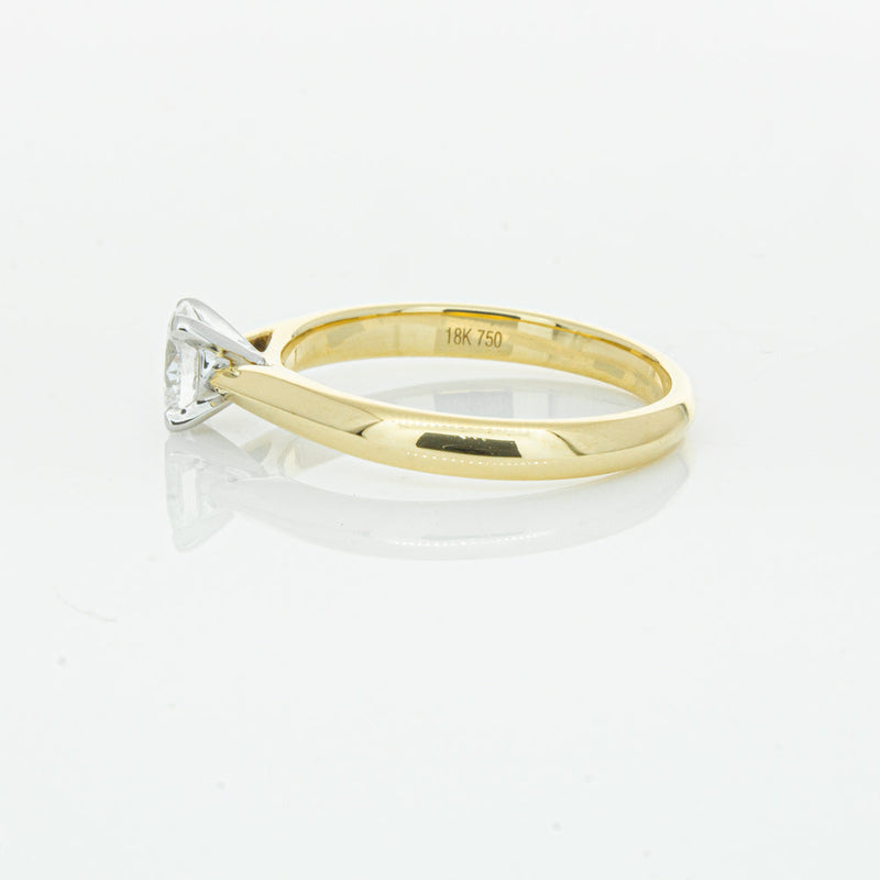 18ct Yellow Gold .40ct Oval Cut Diamond Venetian Ring-Ring-Walker & Hall