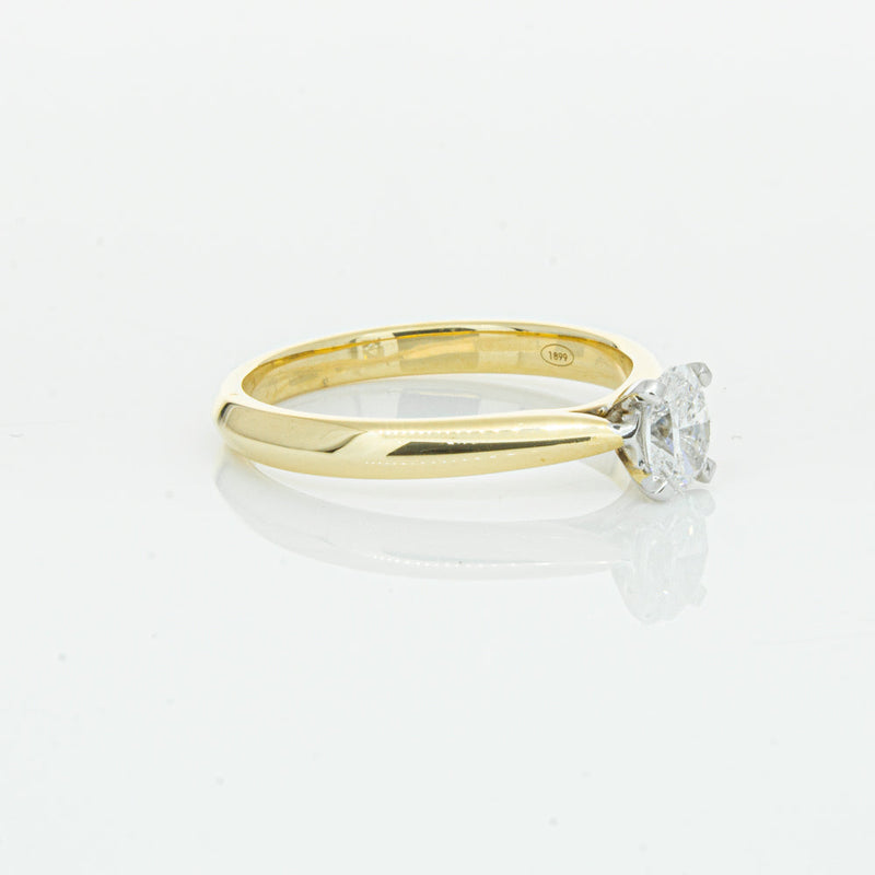 18ct Yellow Gold .40ct Oval Cut Diamond Venetian Ring-Ring-Walker & Hall