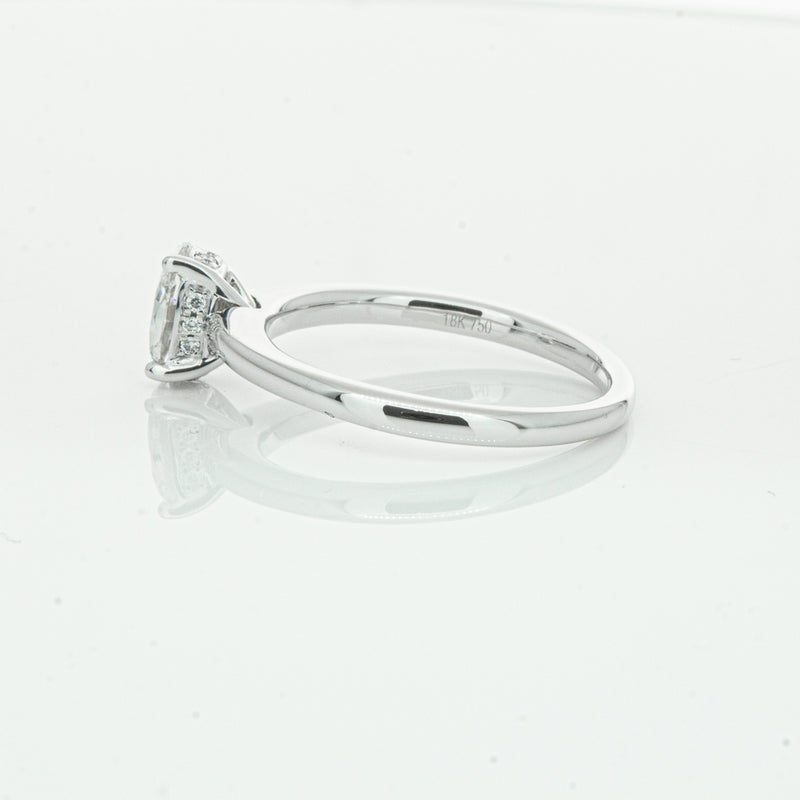 18ct White Gold Oval Cut Diamond Ring-Ring-Walker & Hall