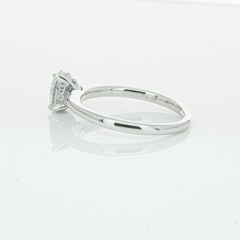18ct White Gold Oval Cut Diamond Ring-Ring-Walker & Hall
