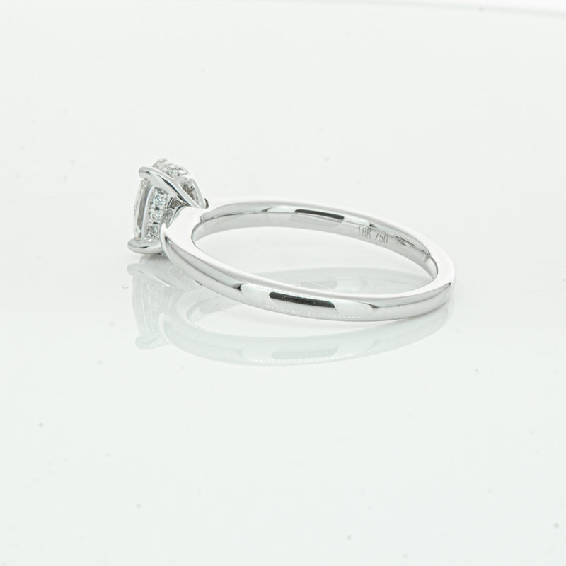 18ct White Gold Oval Cut Diamond Ring-Ring-Walker & Hall