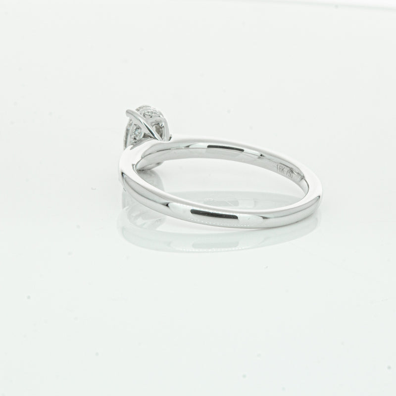 18ct White Gold Oval Cut Diamond Ring-Ring-Walker & Hall