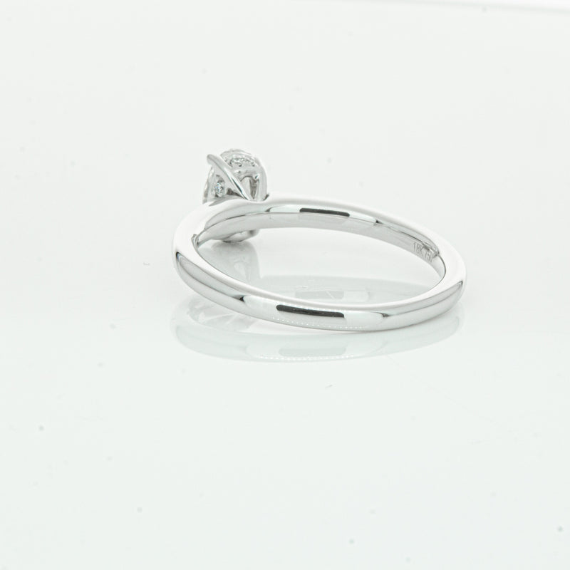 18ct White Gold Oval Cut Diamond Ring-Ring-Walker & Hall