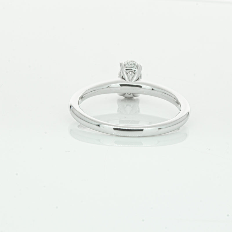 18ct White Gold Oval Cut Diamond Ring-Ring-Walker & Hall