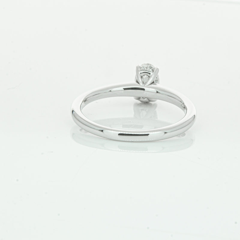 18ct White Gold Oval Cut Diamond Ring-Ring-Walker & Hall