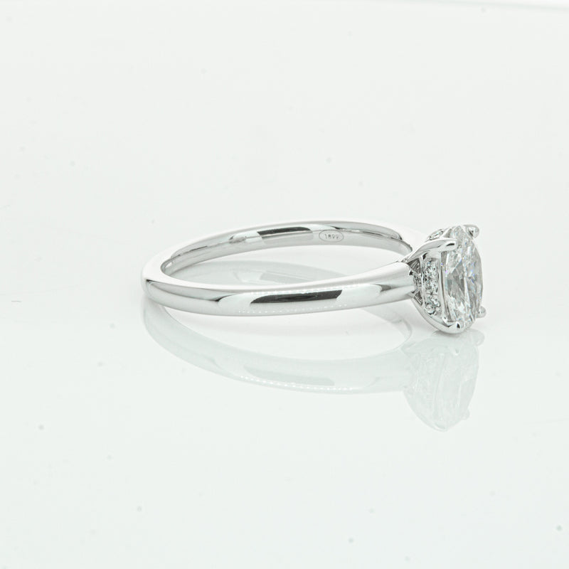 18ct White Gold Oval Cut Diamond Ring-Ring-Walker & Hall