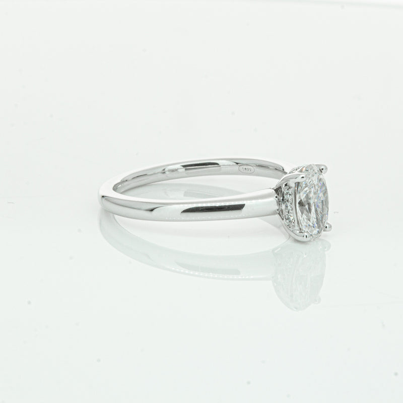 18ct White Gold Oval Cut Diamond Ring-Ring-Walker & Hall