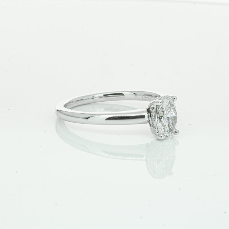18ct White Gold Oval Cut Diamond Ring-Ring-Walker & Hall