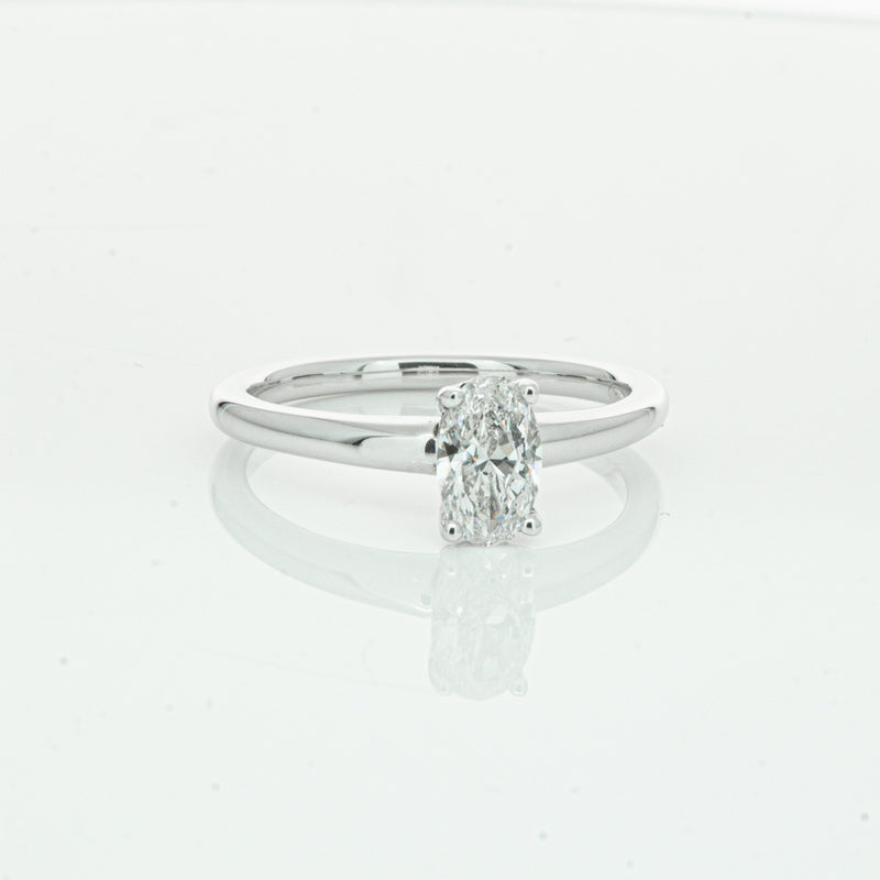 18ct White Gold Oval Cut Diamond Ring-Ring-Walker & Hall