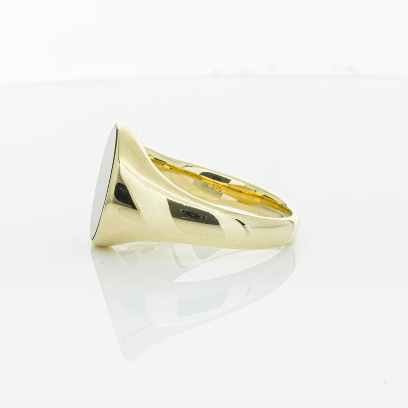 9ct Yellow Gold Oval Onyx Signet Ring-Ring-Walker & Hall