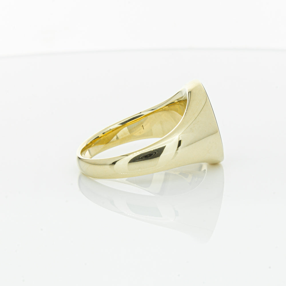 9ct Yellow Gold Oval Onyx Signet Ring-Ring-Walker & Hall