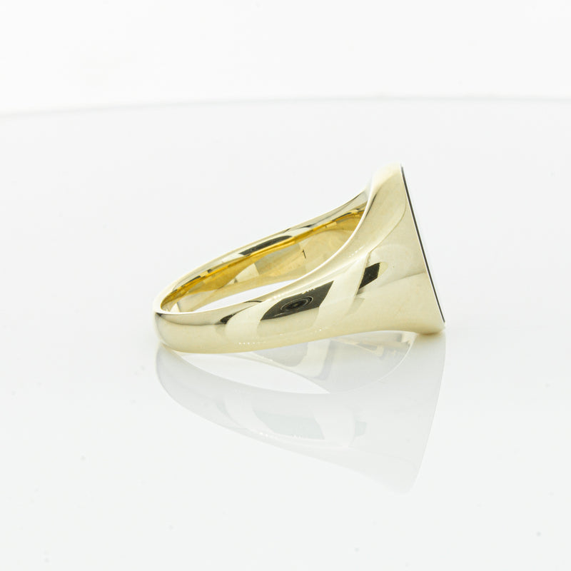 9ct Yellow Gold Oval Onyx Signet Ring-Ring-Walker & Hall