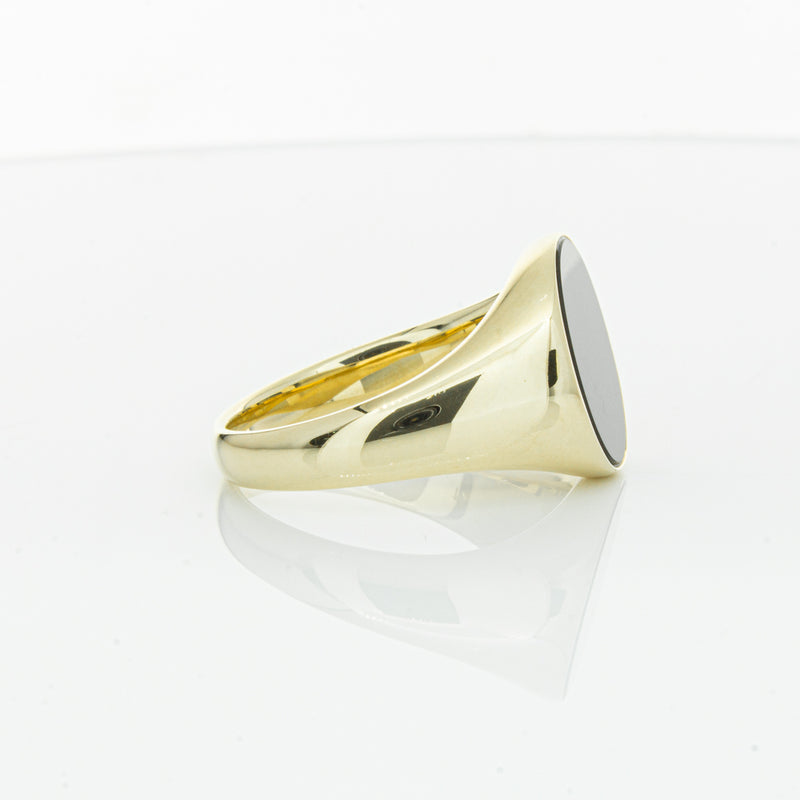 9ct Yellow Gold Oval Onyx Signet Ring-Ring-Walker & Hall