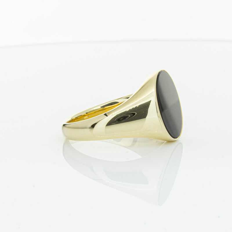 9ct Yellow Gold Oval Onyx Signet Ring-Ring-Walker & Hall