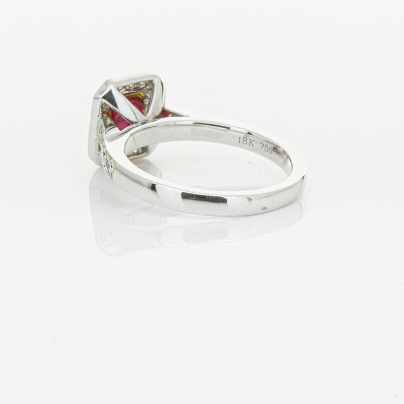 18ct White & Yellow Gold Ruby & Diamond Ring-Ring-Walker & Hall