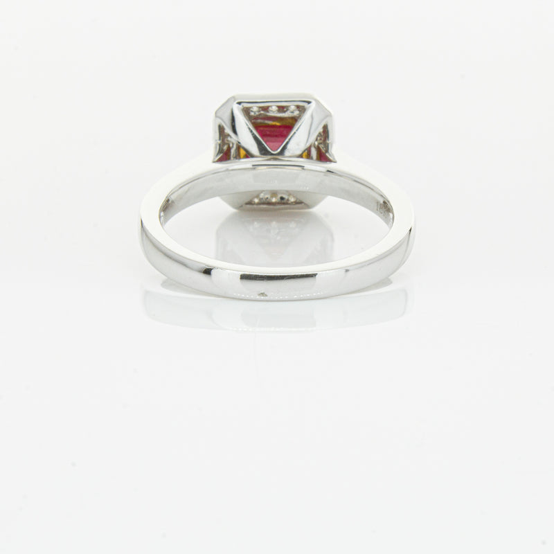 18ct White & Yellow Gold Ruby & Diamond Ring-Ring-Walker & Hall