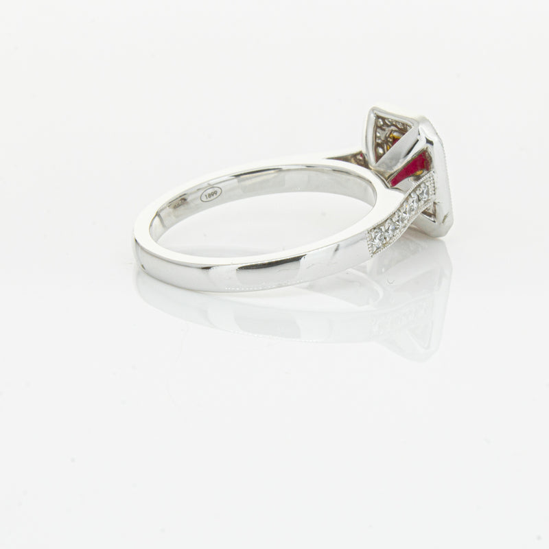 18ct White & Yellow Gold Ruby & Diamond Ring-Ring-Walker & Hall