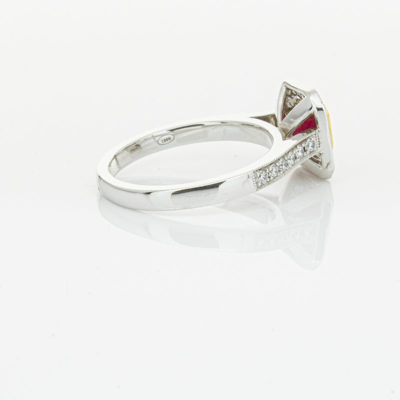 18ct White & Yellow Gold Ruby & Diamond Ring-Ring-Walker & Hall