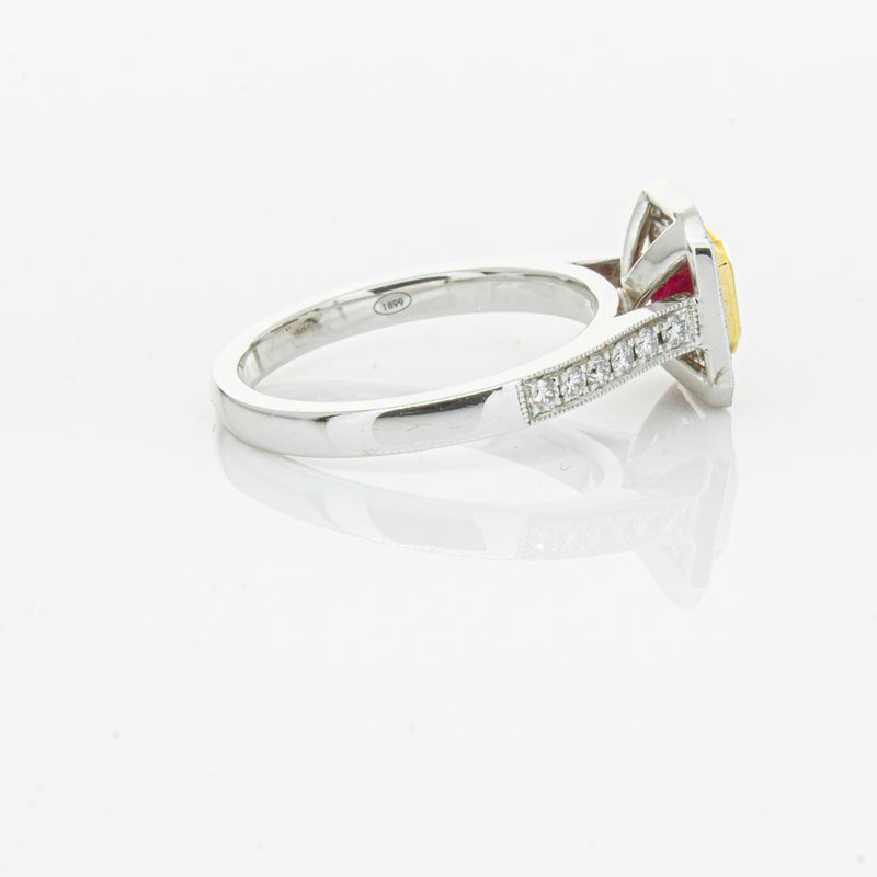 18ct White & Yellow Gold Ruby & Diamond Ring-Ring-Walker & Hall
