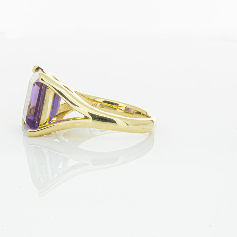 14ct Yellow Gold Amethyst Verona Ring-Ring-Walker & Hall