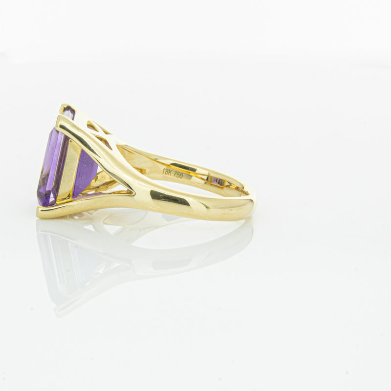 14ct Yellow Gold Amethyst Verona Ring-Ring-Walker & Hall