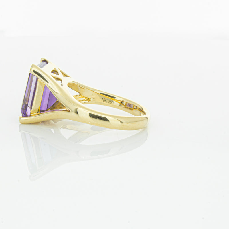 14ct Yellow Gold Amethyst Verona Ring-Ring-Walker & Hall