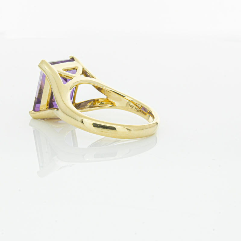 14ct Yellow Gold Amethyst Verona Ring-Ring-Walker & Hall
