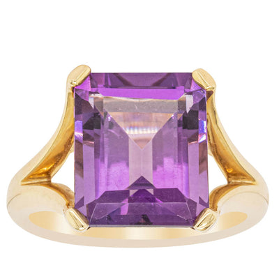 14ct Yellow Gold Amethyst Verona Ring-Ring-Walker & Hall