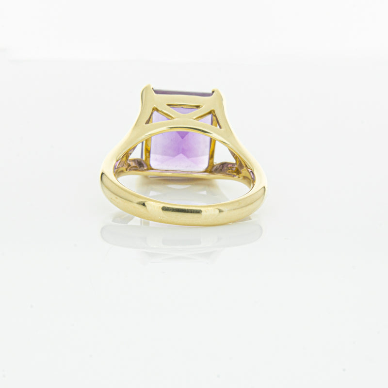 14ct Yellow Gold Amethyst Verona Ring-Ring-Walker & Hall