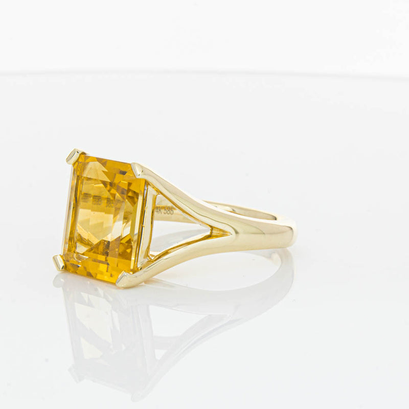 14ct Yellow Gold Citrine Verona Ring-Ring-Walker & Hall