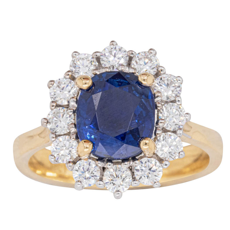 18ct Yellow Gold Sapphire & Diamond Ring-Ring-Walker & Hall