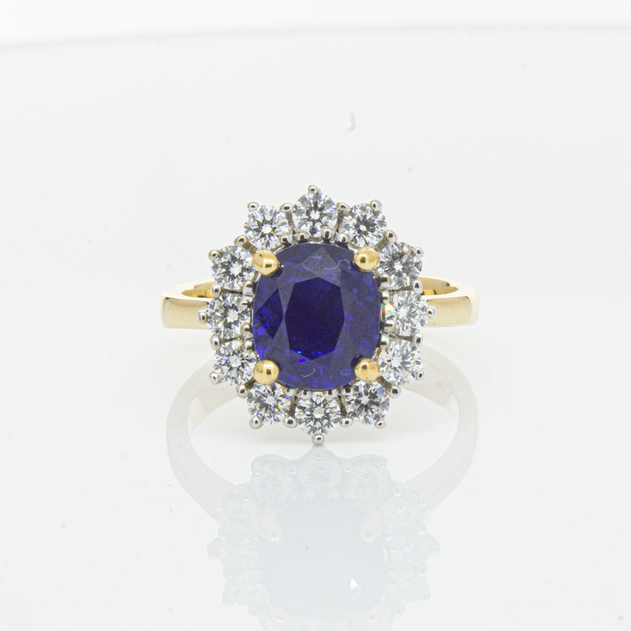 18ct Yellow Gold Sapphire & Diamond Ring-Ring-Walker & Hall